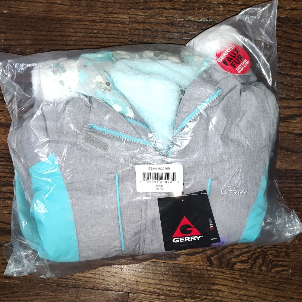 New! Gerry boys girls toddler Youth Systems Jacket snow ski hat Blue Size 6 NWT!